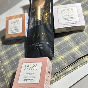 Set all 4 items  ***Laura Geller Setting Powder and Foundation Set with Brush